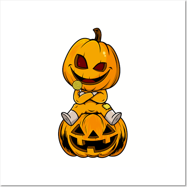 Happy Halloween scary baby pumpkin Wall Art by kevenwal